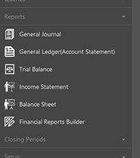 An image of the different types of reports and financial statements in the accounting system